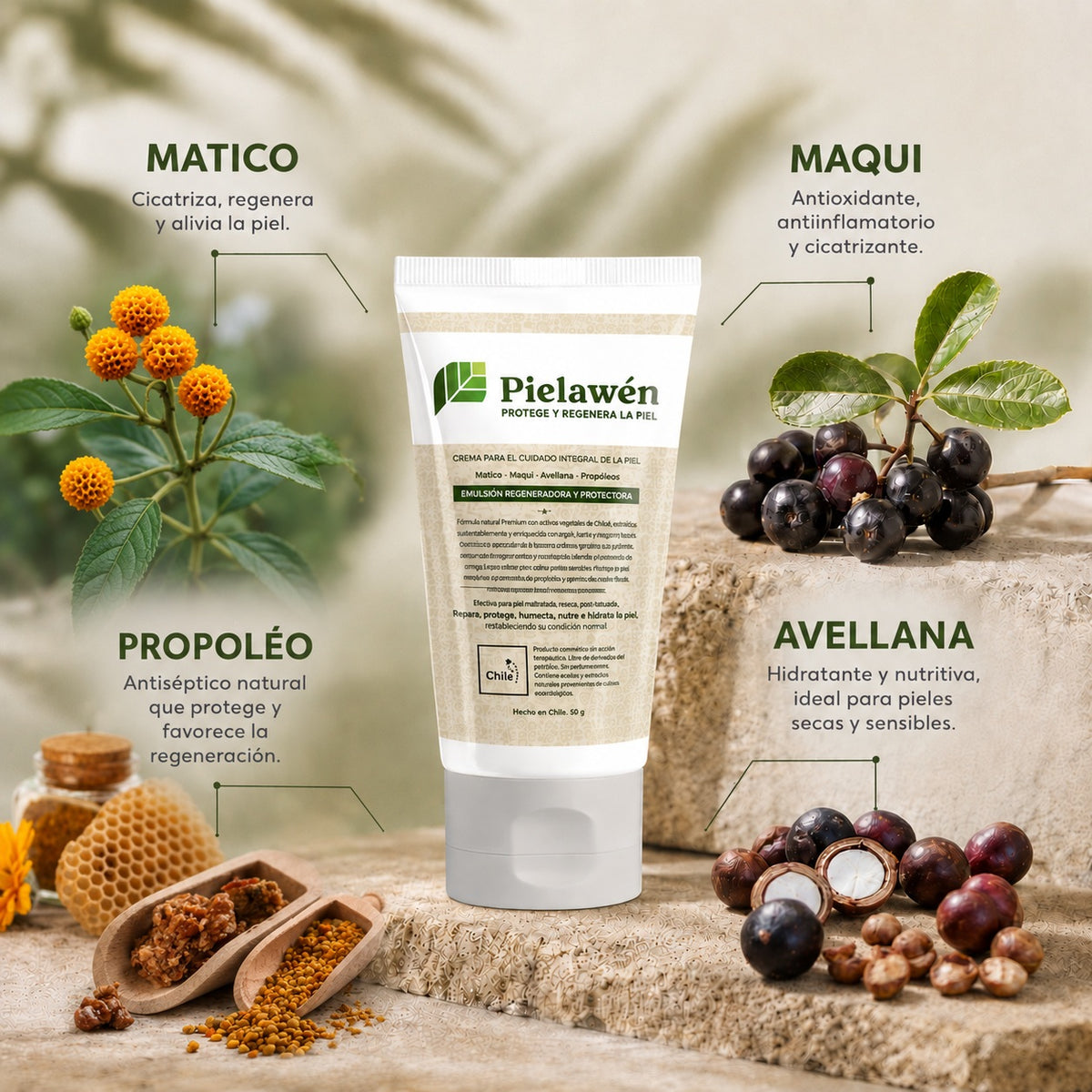 Emulsión crema reparadora y protectora de la piel reactiva y sensible