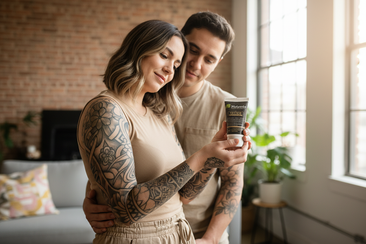 Pareja con tatuajes - envase más pequeño